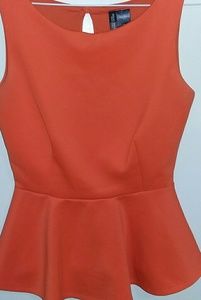 Orange peplum blouse